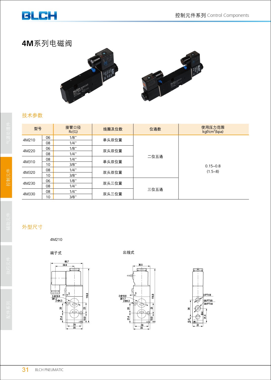 4M系列板式安裝電磁閥